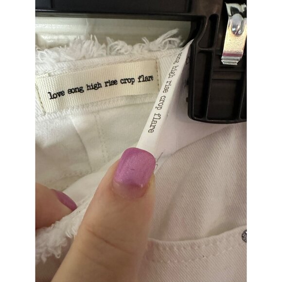 Jessica Simpson Love Song High Rise Crop Flare White Jeans Womens Size 27 Denim - Picture 7 of 12